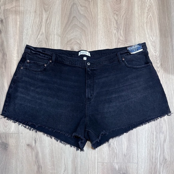 NWT Abercrombie & Fitch 90s Relaxed Cutoff Shorts Denim Curve Love 37/24 Plus SZ - Picture 8 of 12